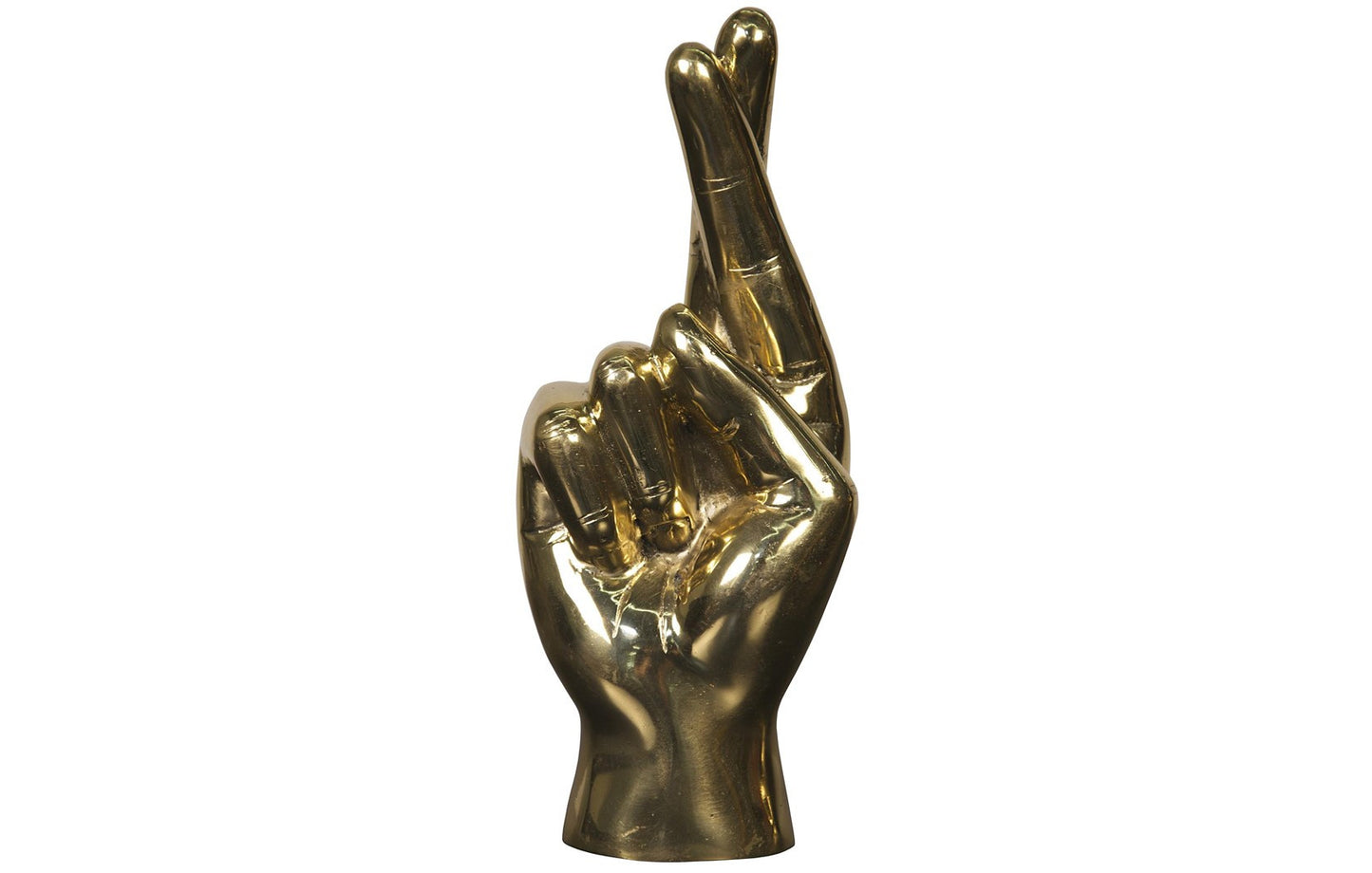 noir design fingers crossed brass statue