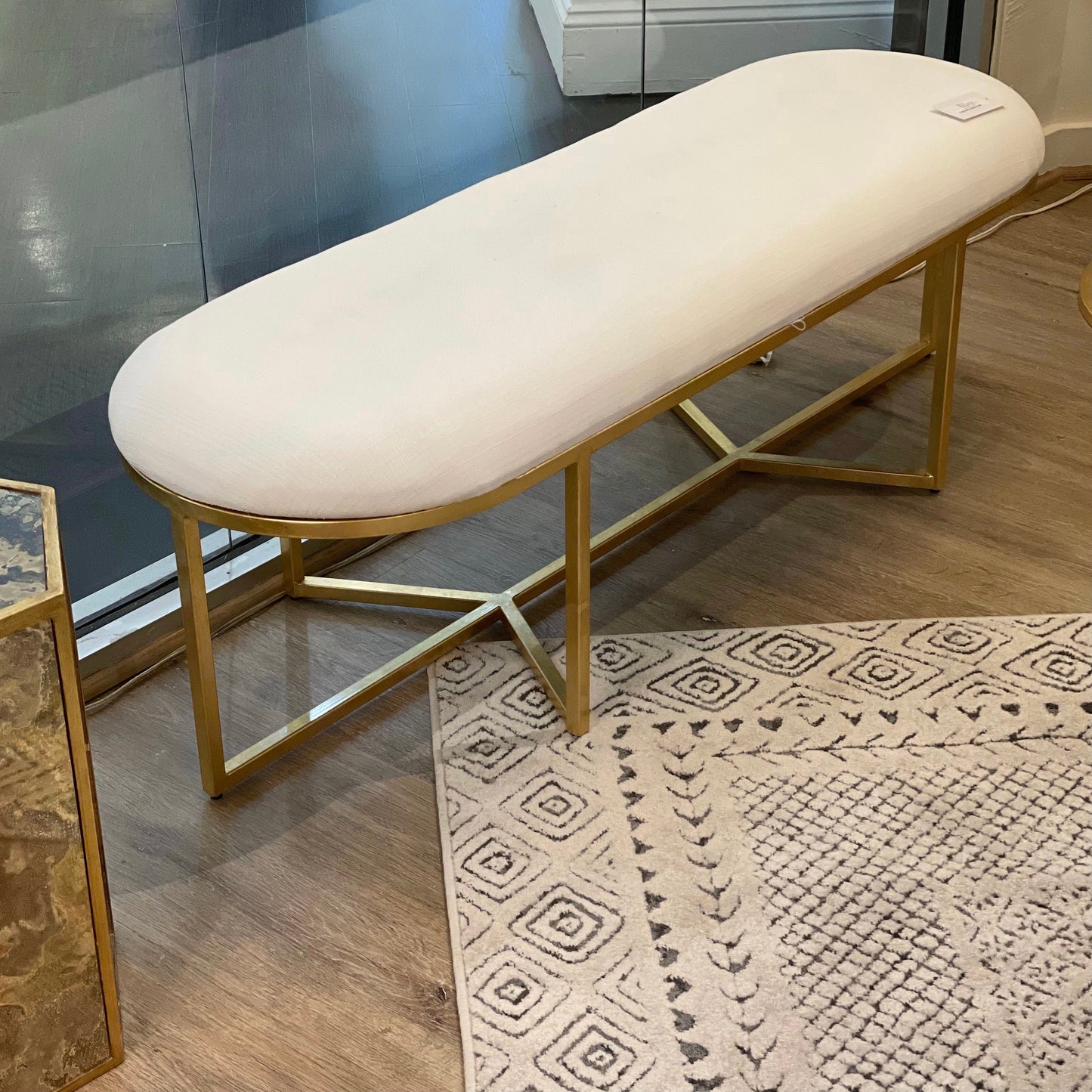worlds away Tamia bench gold leaf showroom