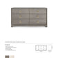 Stanford Extra Large 6 Drawer Chest Taupe Gray