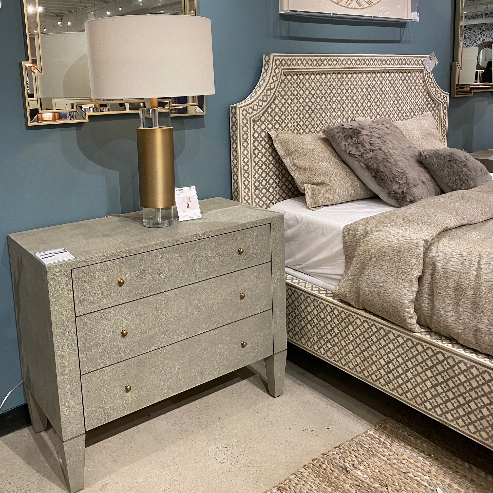 Sorin 36" Dresser Castor Gray Faux Shagreen Sorin 36" Dresser Castor Gray Faux Shagreen
