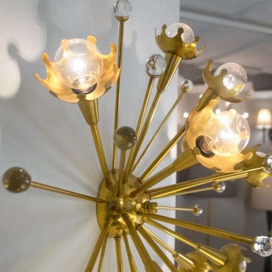 Sputnik Flush Mount Lamp Brass