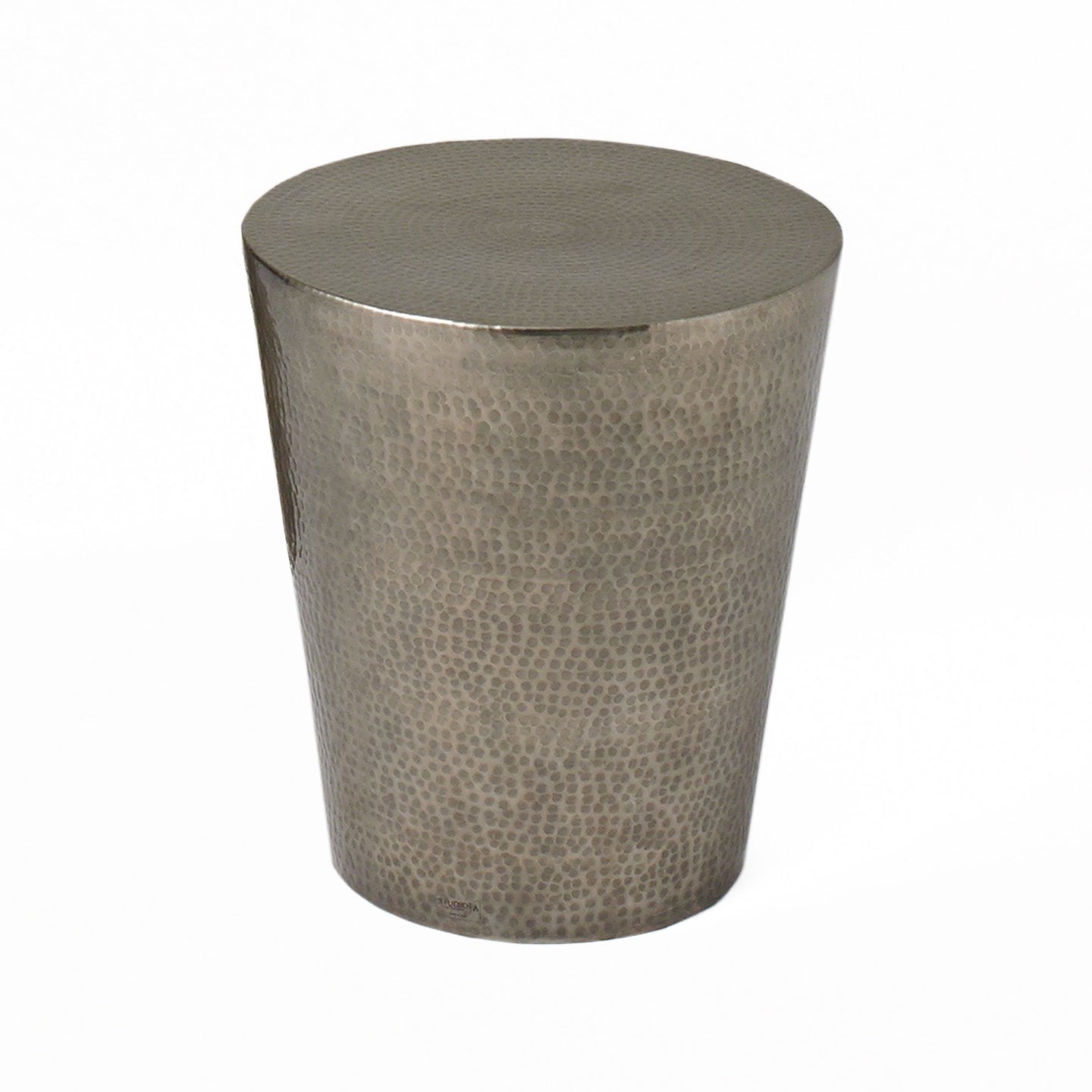 studio a izmir hammered side table antique nickel stool seating