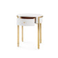 bungalow 5 bodrum side table white drawer open