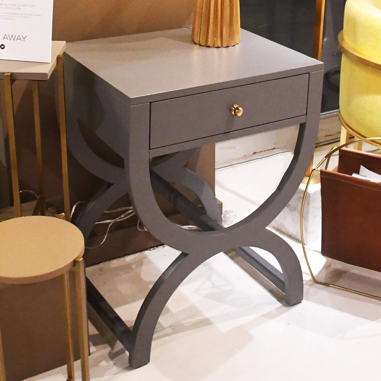 worlds away alexis side table grey