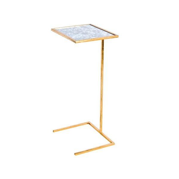 worlds away FMCMAMG cigar table square gold antiqued mirror WA- FNCMAMG furniture tall side table living room side table mirrored side table