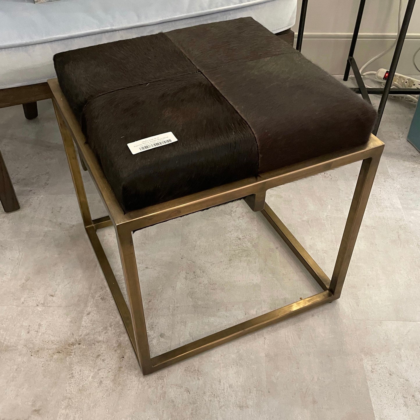 jamie young Shelby stool brown hide