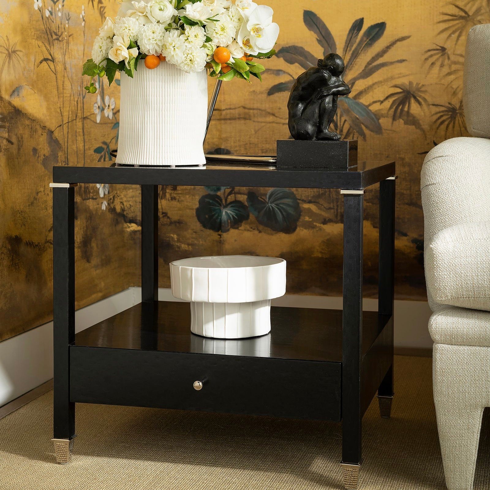 bungalow 5 Alessandra 1 drawer side table black