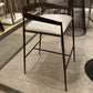 arteriors ansel bar stool metal iron black upholstered