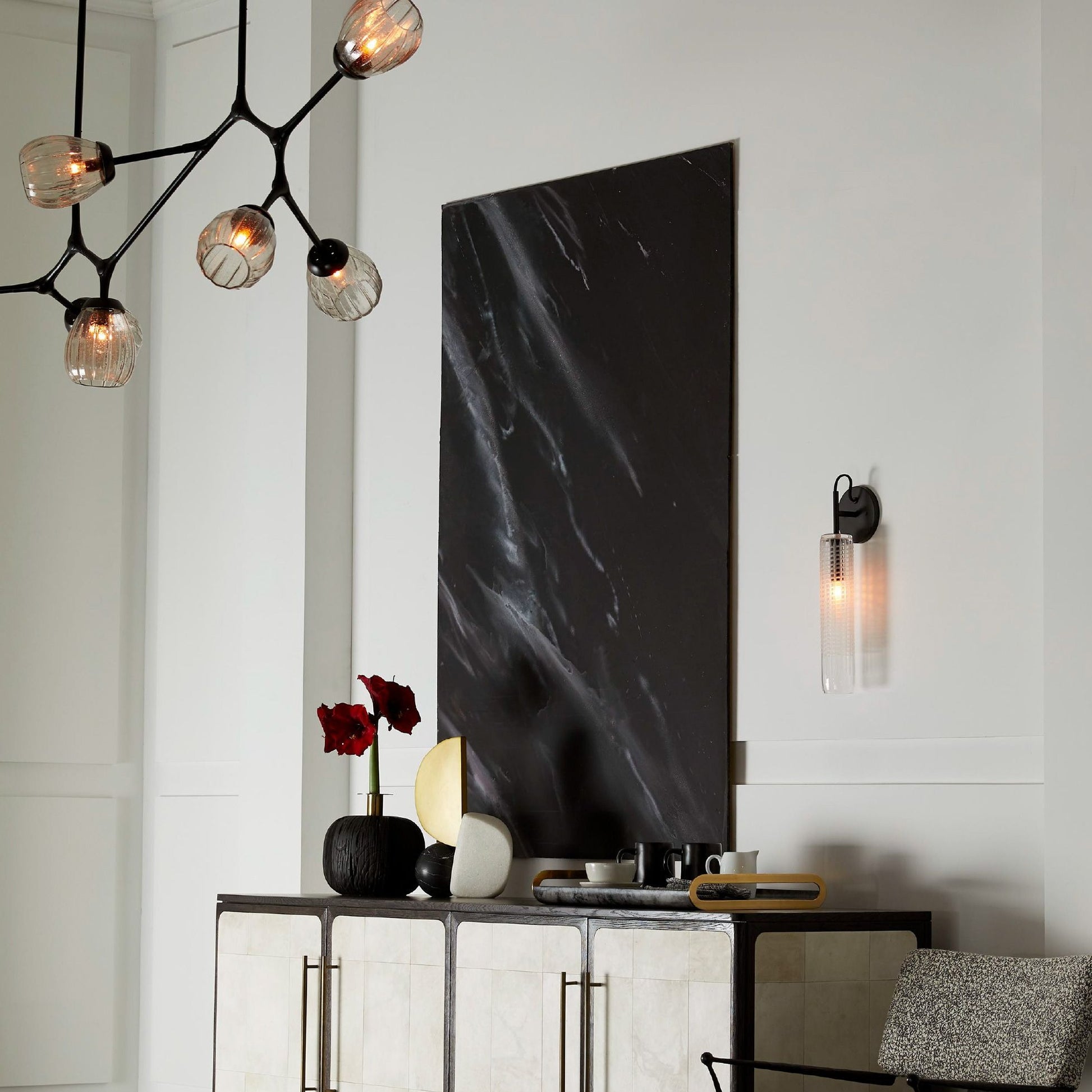 arteriors cut tall sconce styled