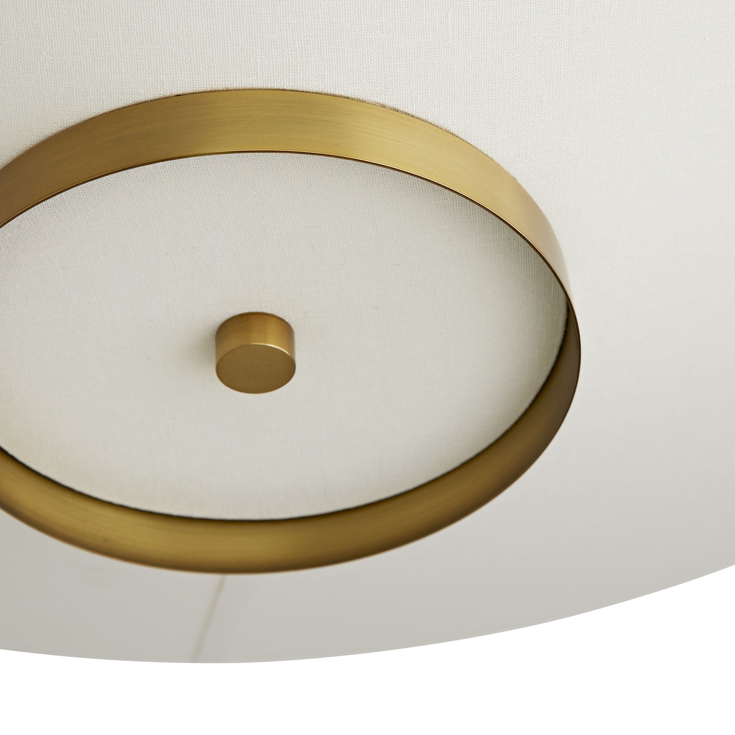 Arteriors Home Decker Semi Flush Antique Brass and White Linen ...