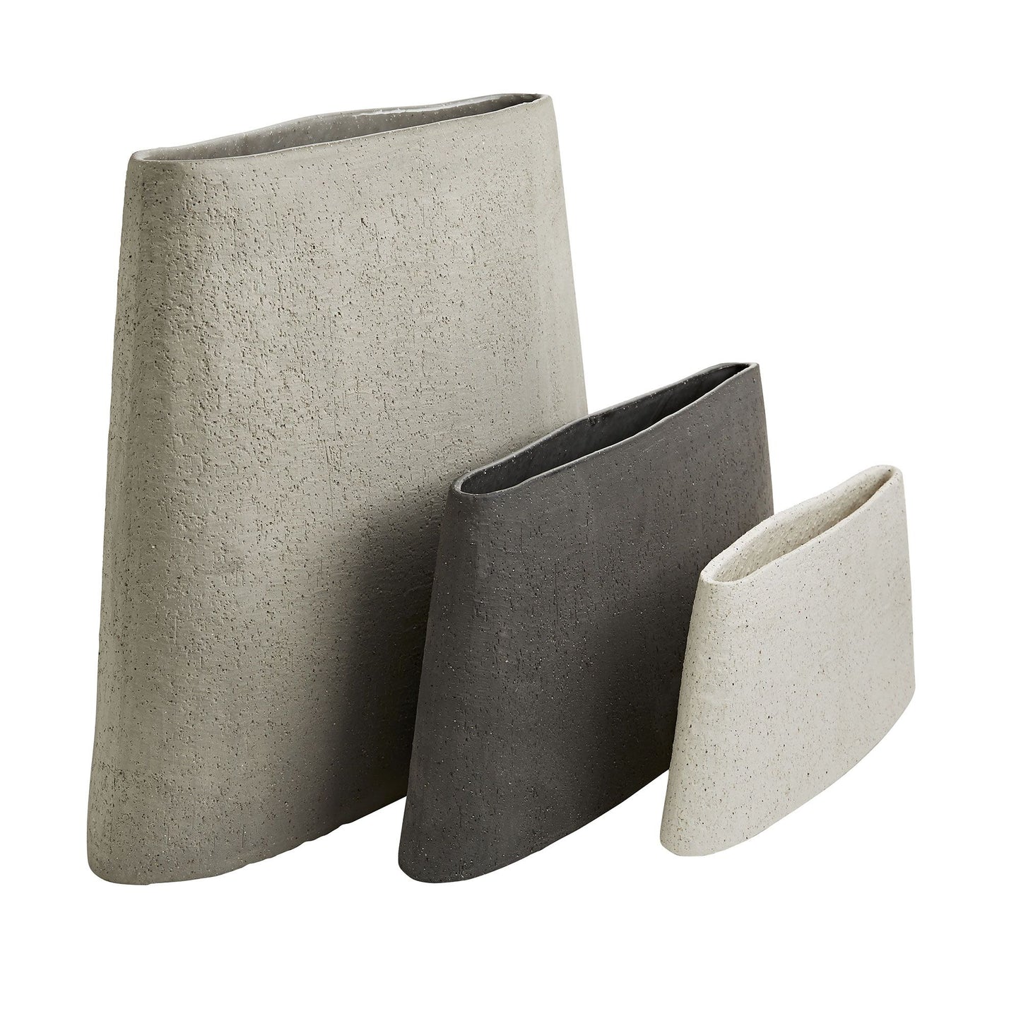 Hasta Vases Ivory Gray and Charcoal