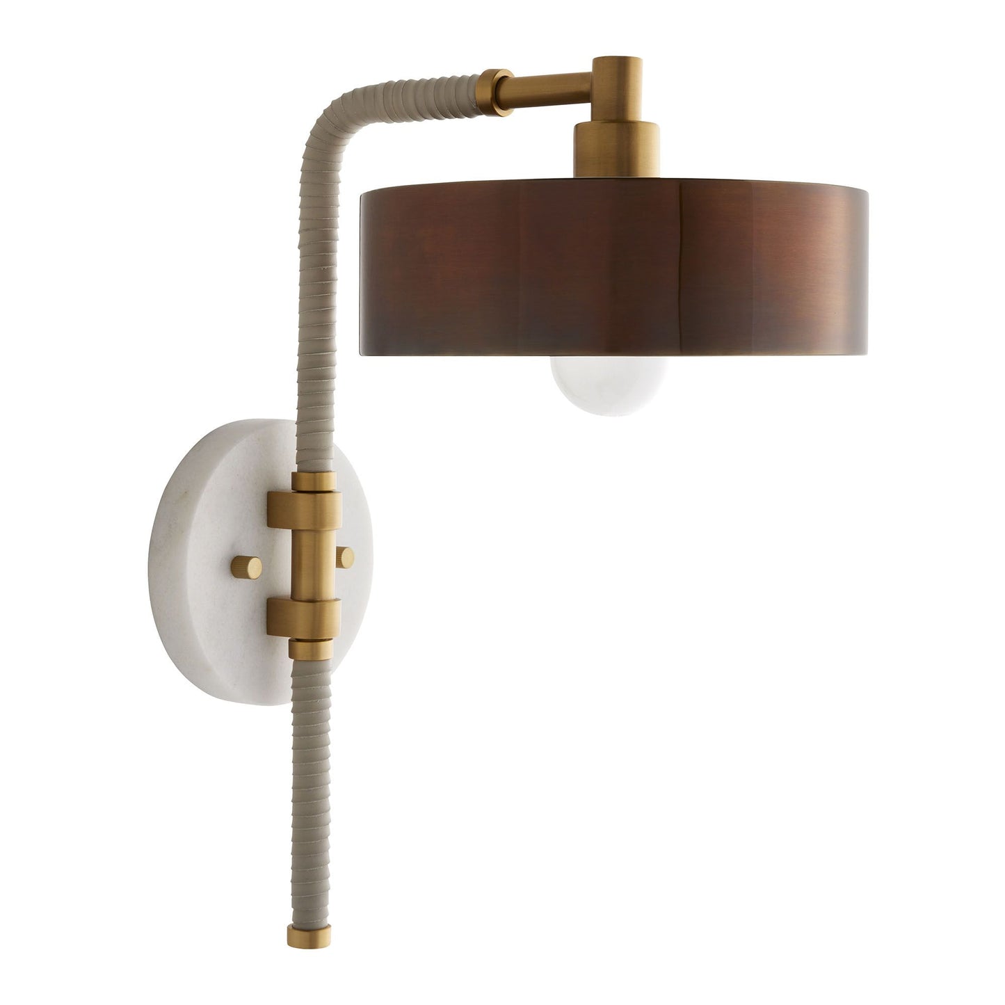 arteriors home aaron sconce heritage brass angle