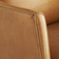 arteriors home budelli wing chair cognac leather dark walnut arm
