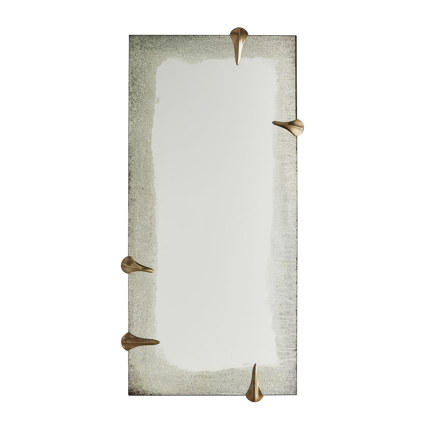 Arteriors Home Edged Talon Mirror Brass Floor Antiqued Clear