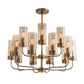 arteriors home hammond chandelier brass glass shades