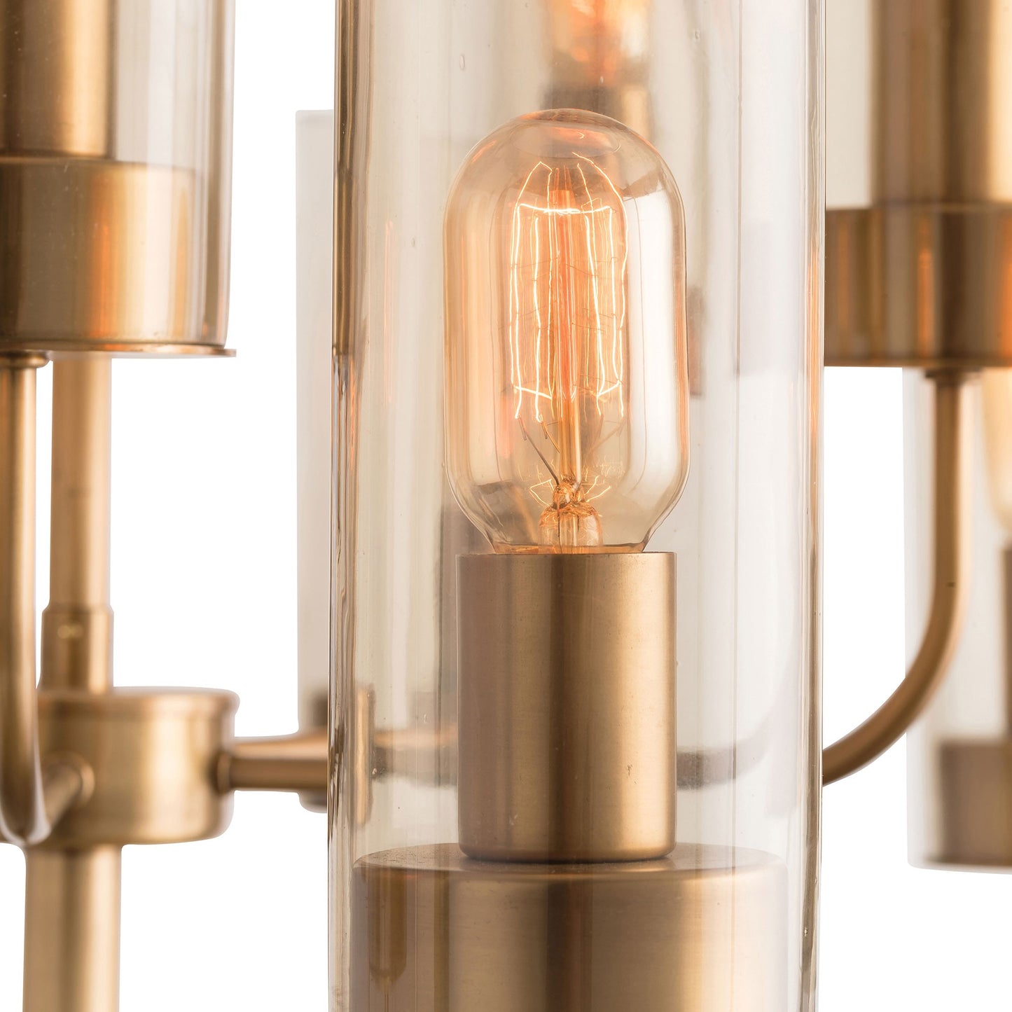 arteriors home hammond  chandelier glass shade bulb closeup