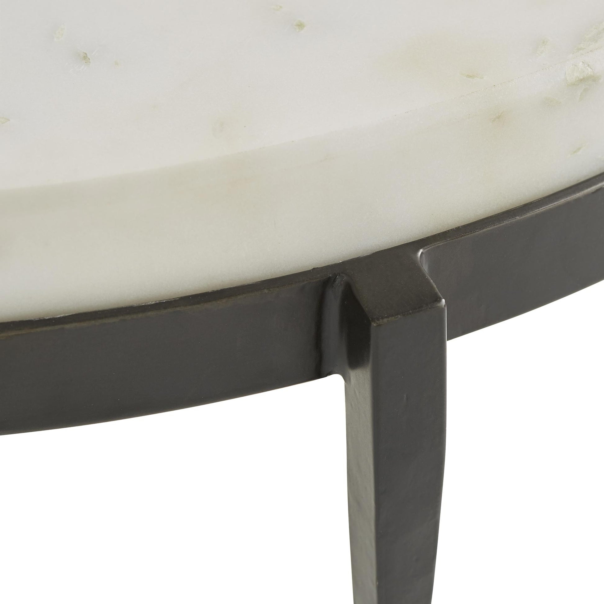 Arteriors Home Kelsie Cocktail Table Round Marble Iron Black