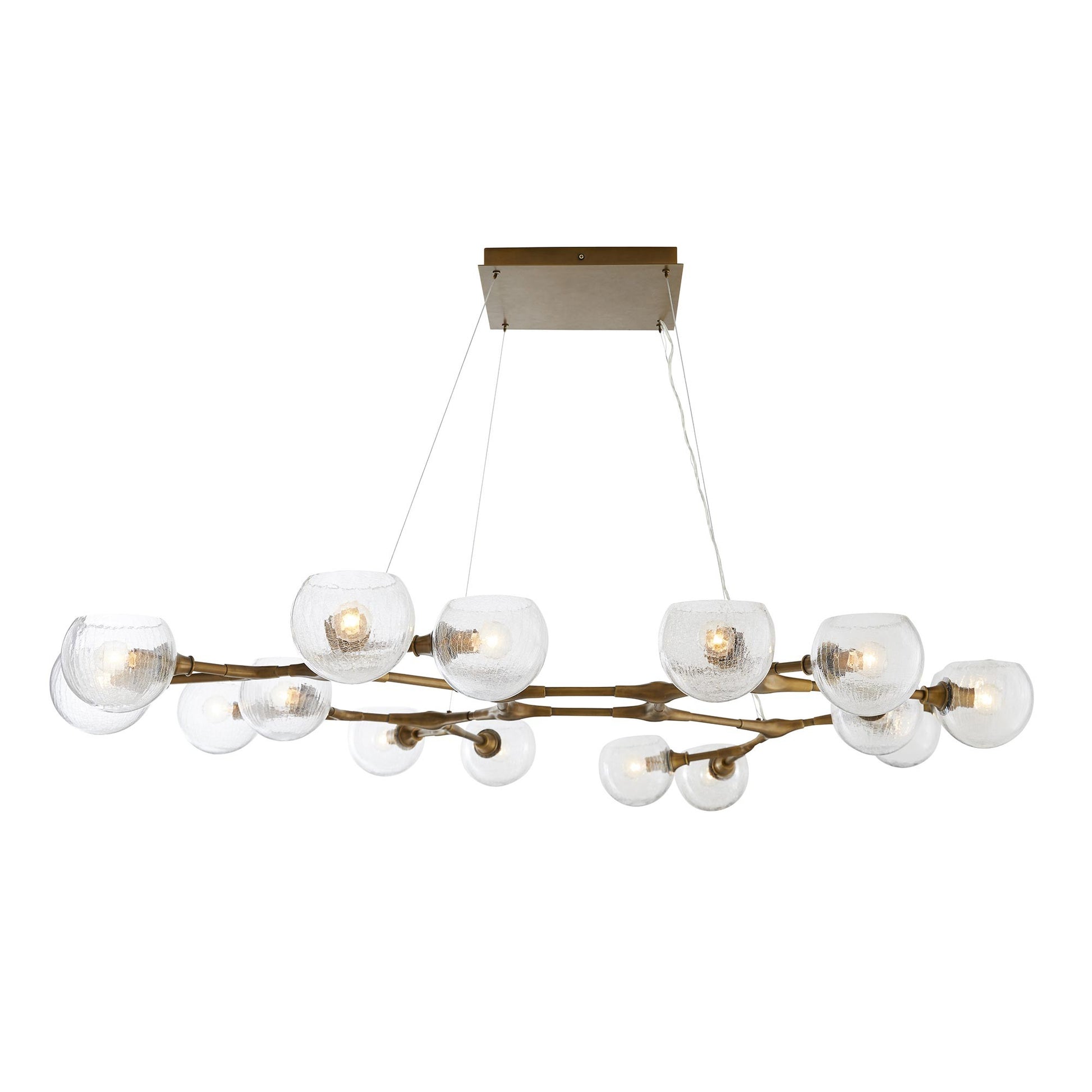 arteriors home mahowald fixed chandelier antique brass side