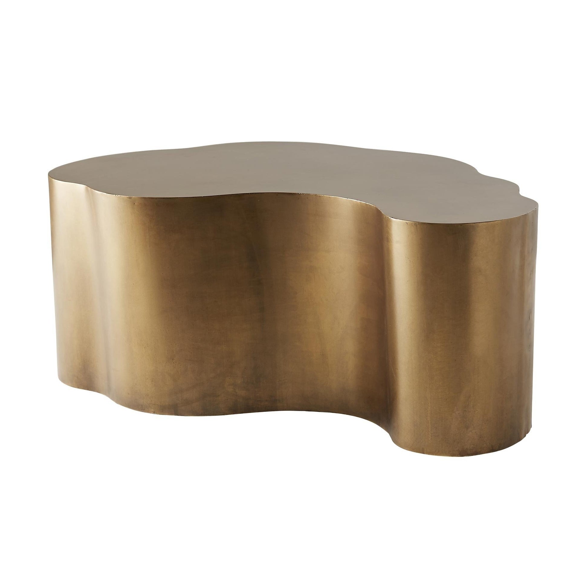 arteriors home meadow cocktail table brass front