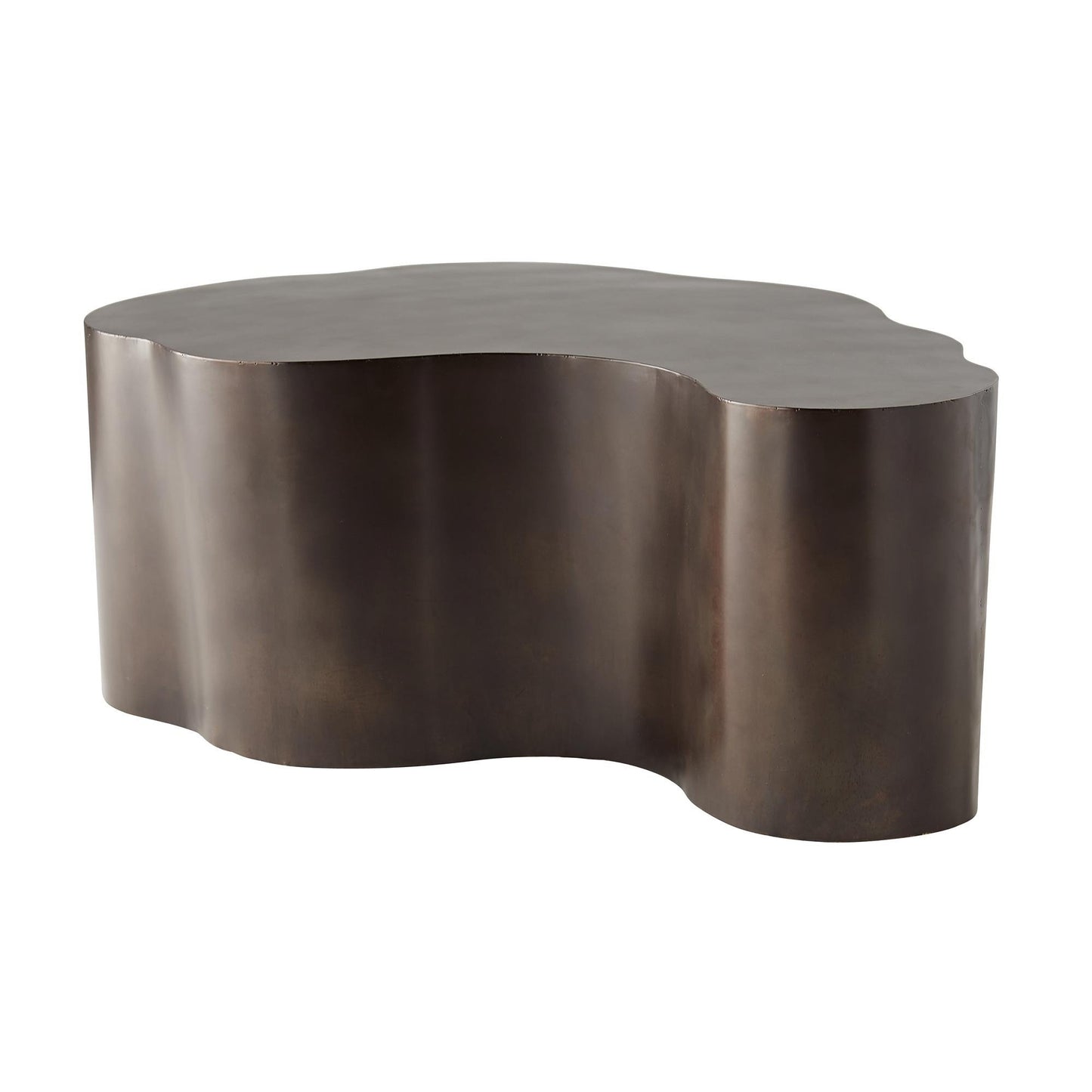 arteriors home meadow cocktail table bronze side
