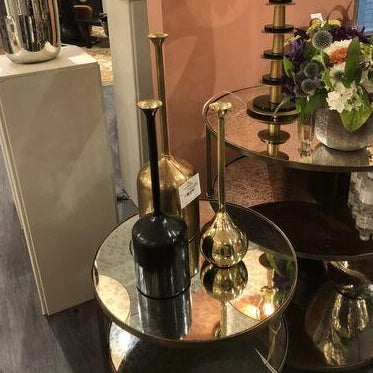arteriors percy end table antique brass showroom