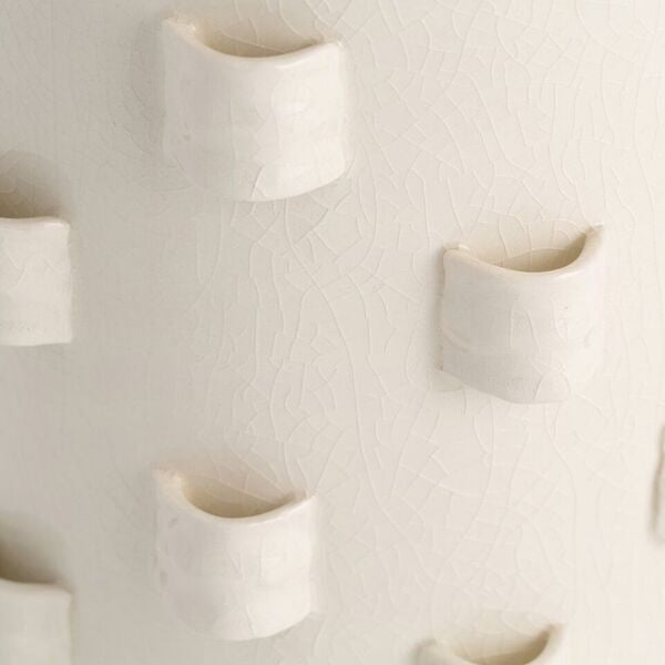 arteriors home robertson table lamp porcelain ivory crackle finish detail