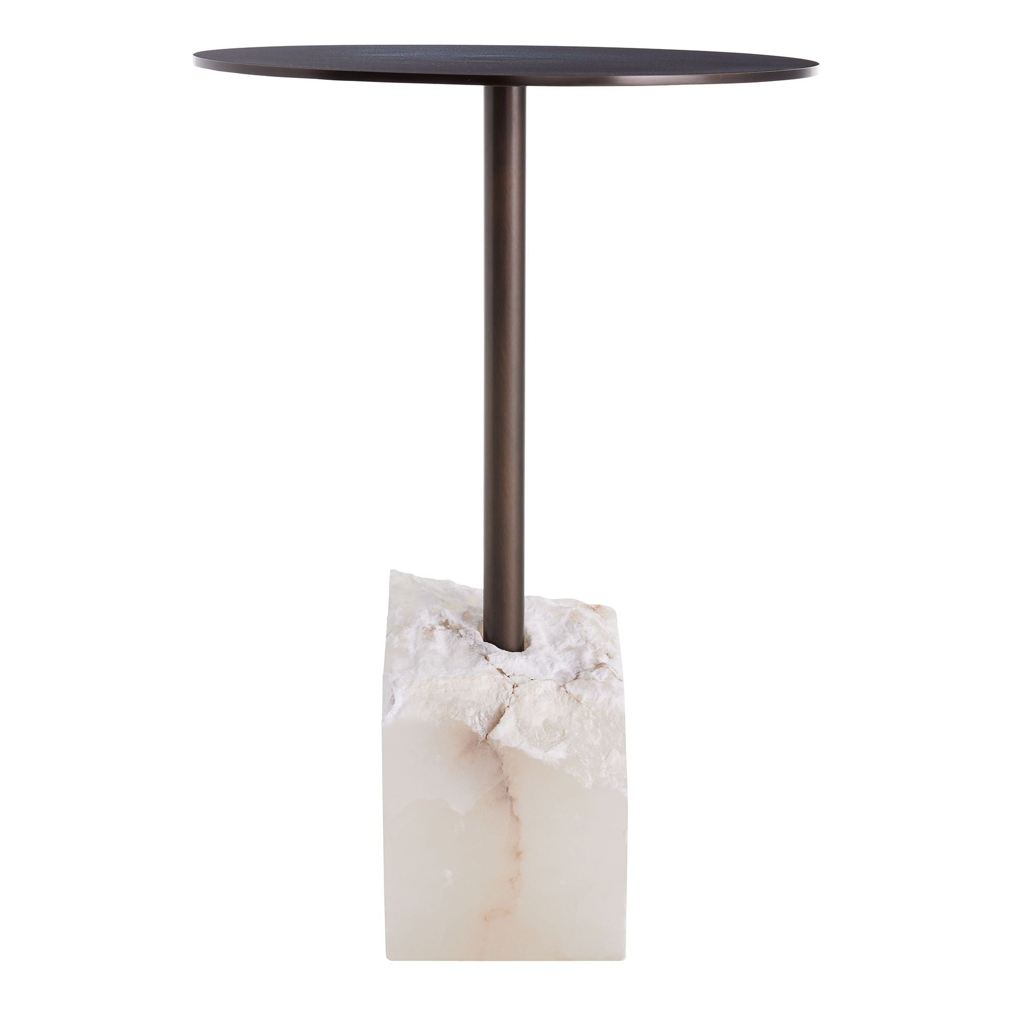 Arteriors Home Jane Accent Table Bronze and White Alabaster