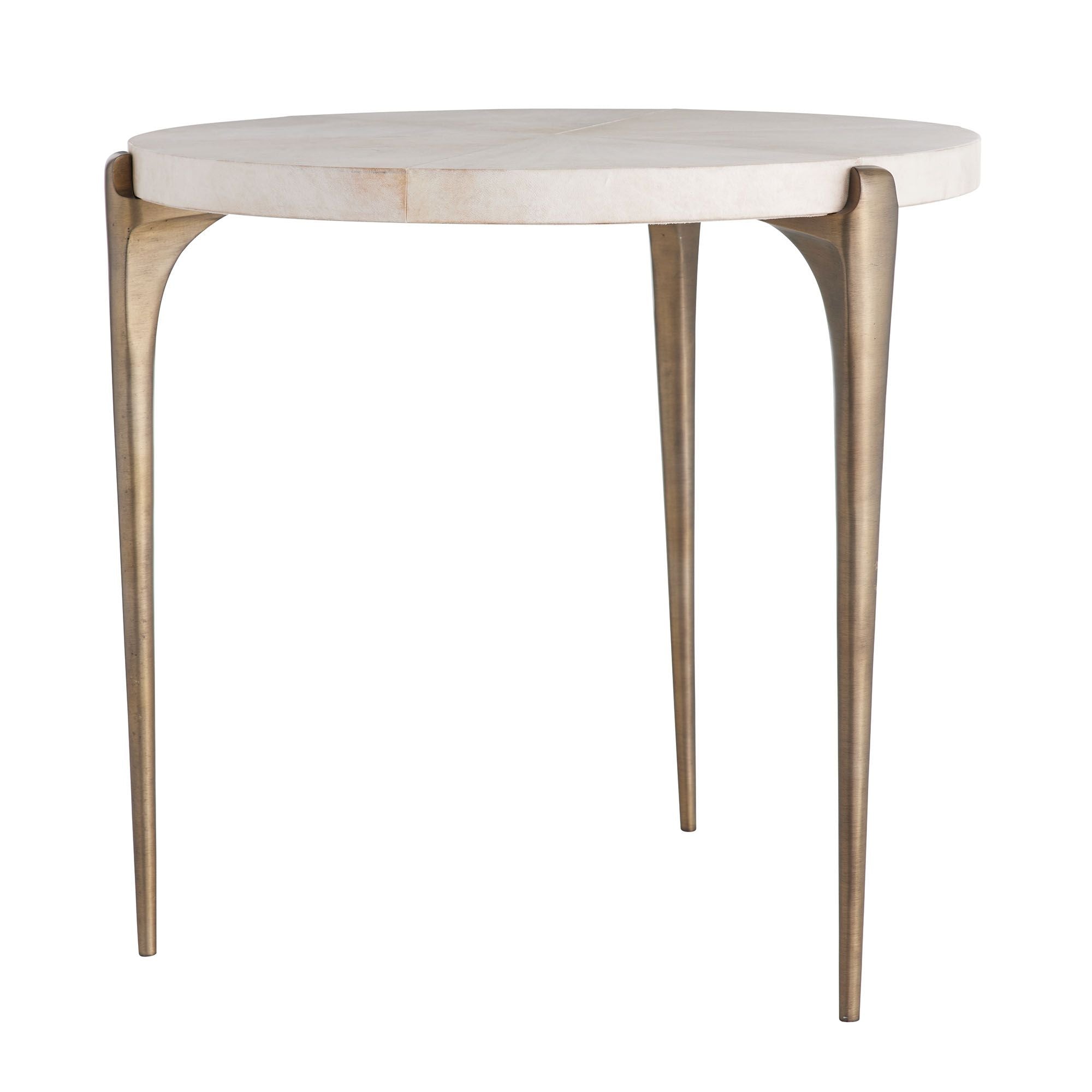 June's Table Arteriors Home June End Table Ivory Vellum and Antique Brass – CLAYTON ...