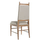 arteriors keegan dining chair morel leather back angle