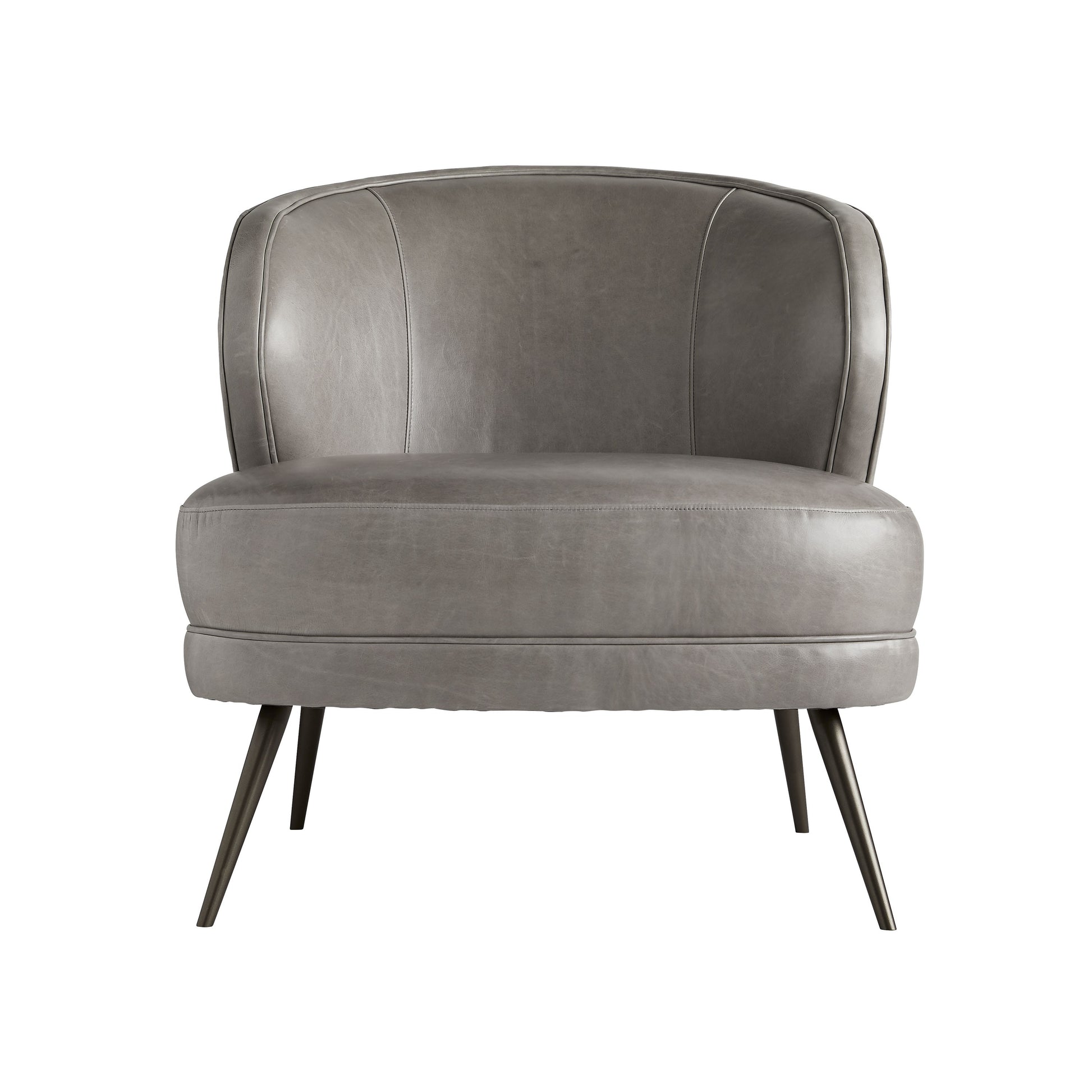 arteriors kitts chair mineral gray leather front