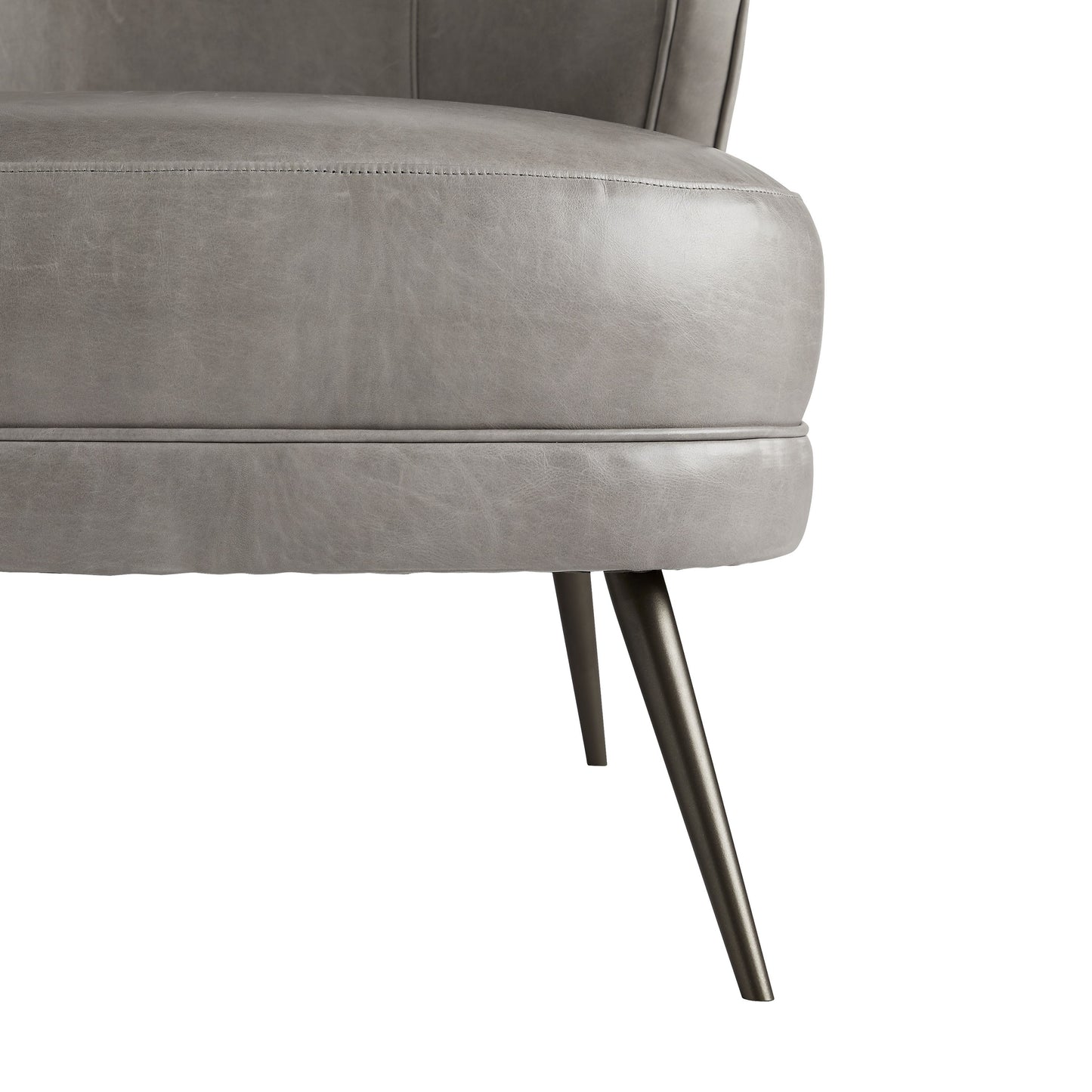 arteriors kitts chair mineral gray leather leg