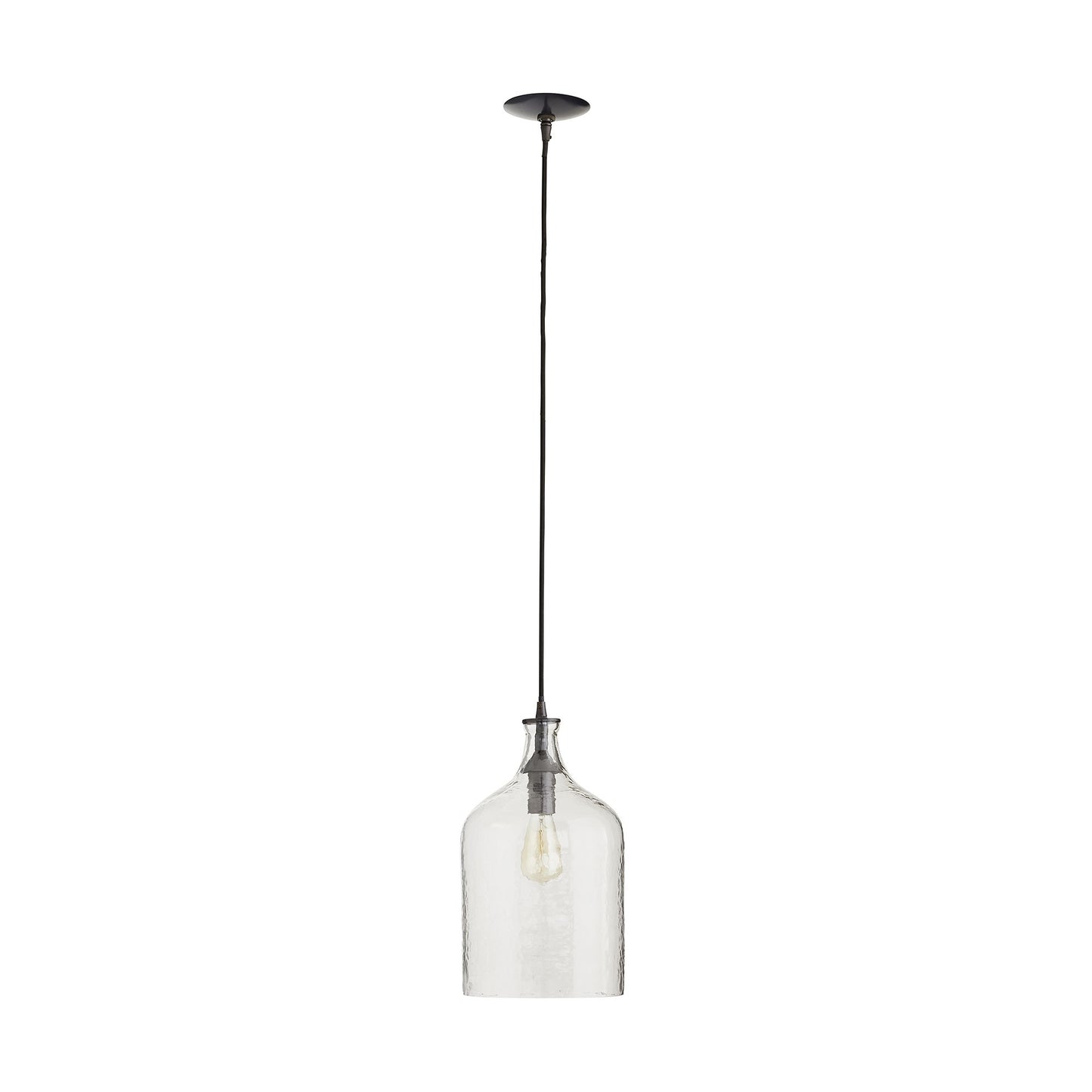 arteriors noreen pendant clear seedy glass full view