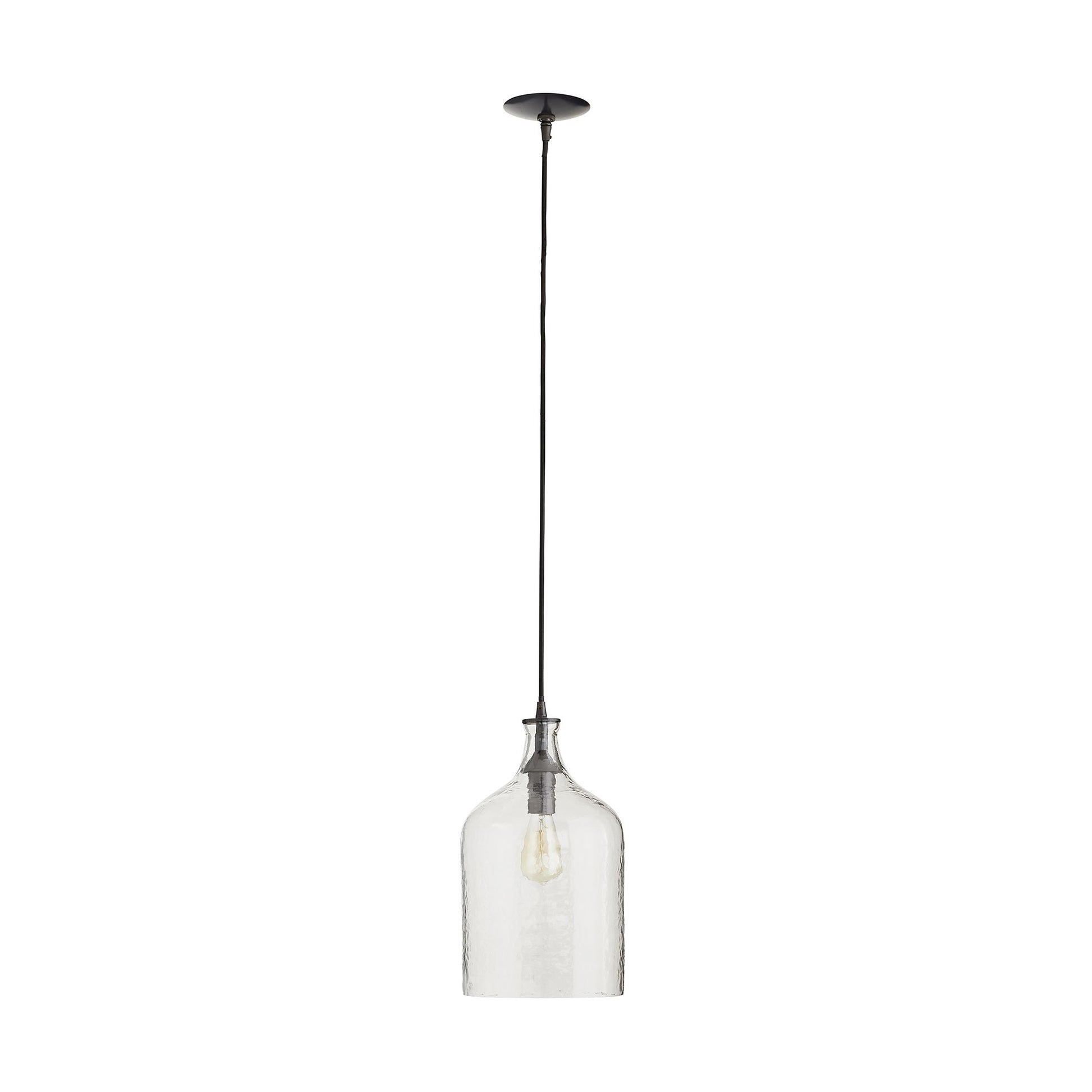 arteriors noreen pendant clear seedy glass full view