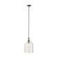 arteriors noreen pendant clear seedy glass illuminted full view