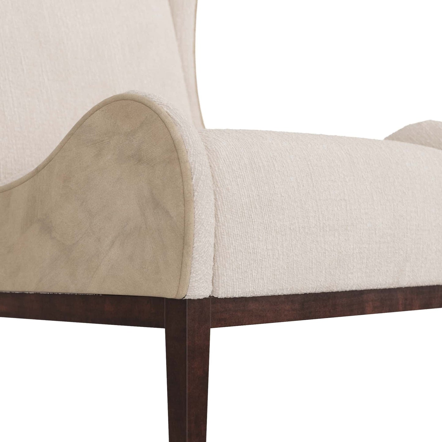 arteriors pierce wing chair stone boucle side