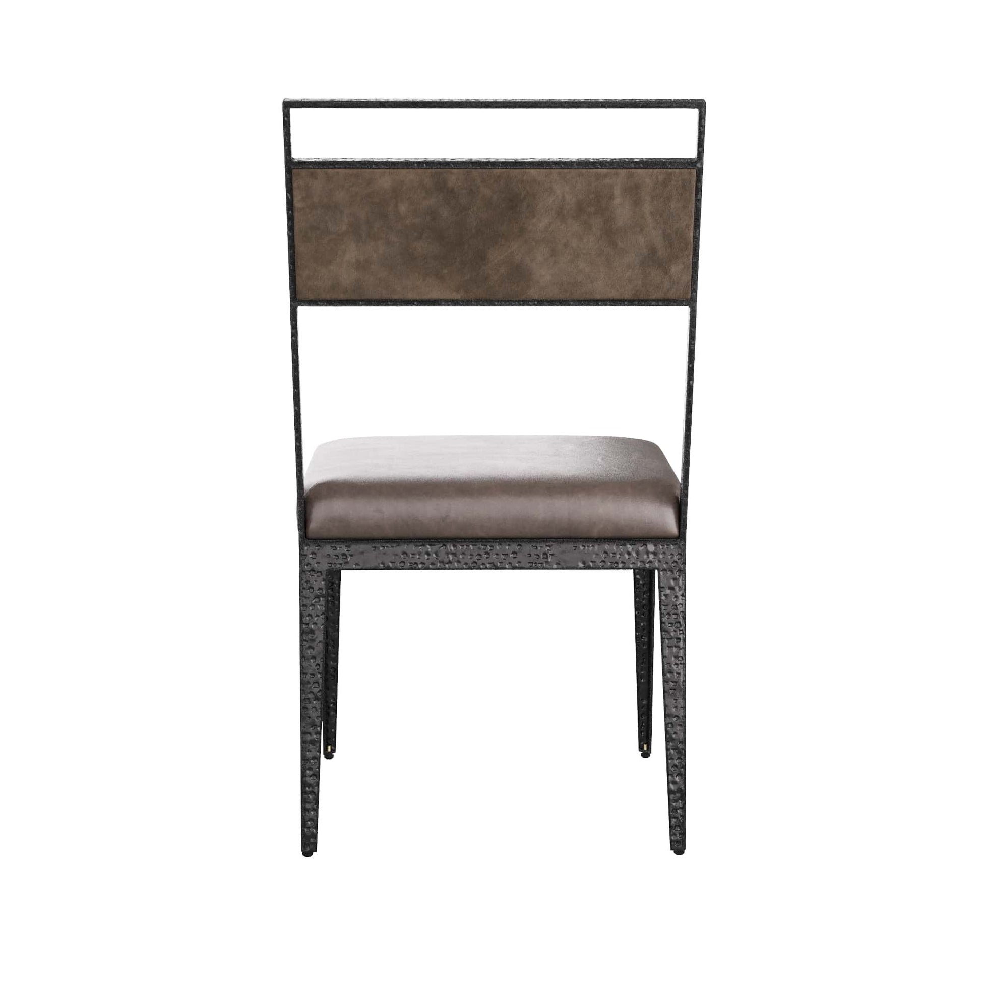 arteriors portmore dining chair graphite leather back