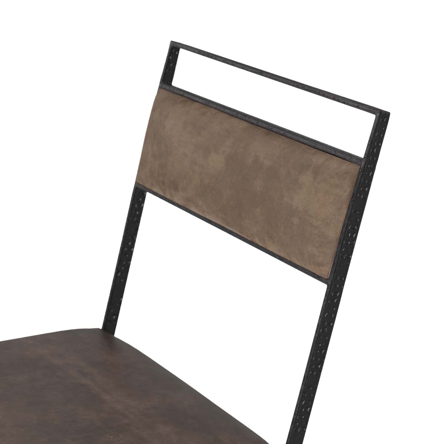 arteriors portmore dining chair graphite leather detail