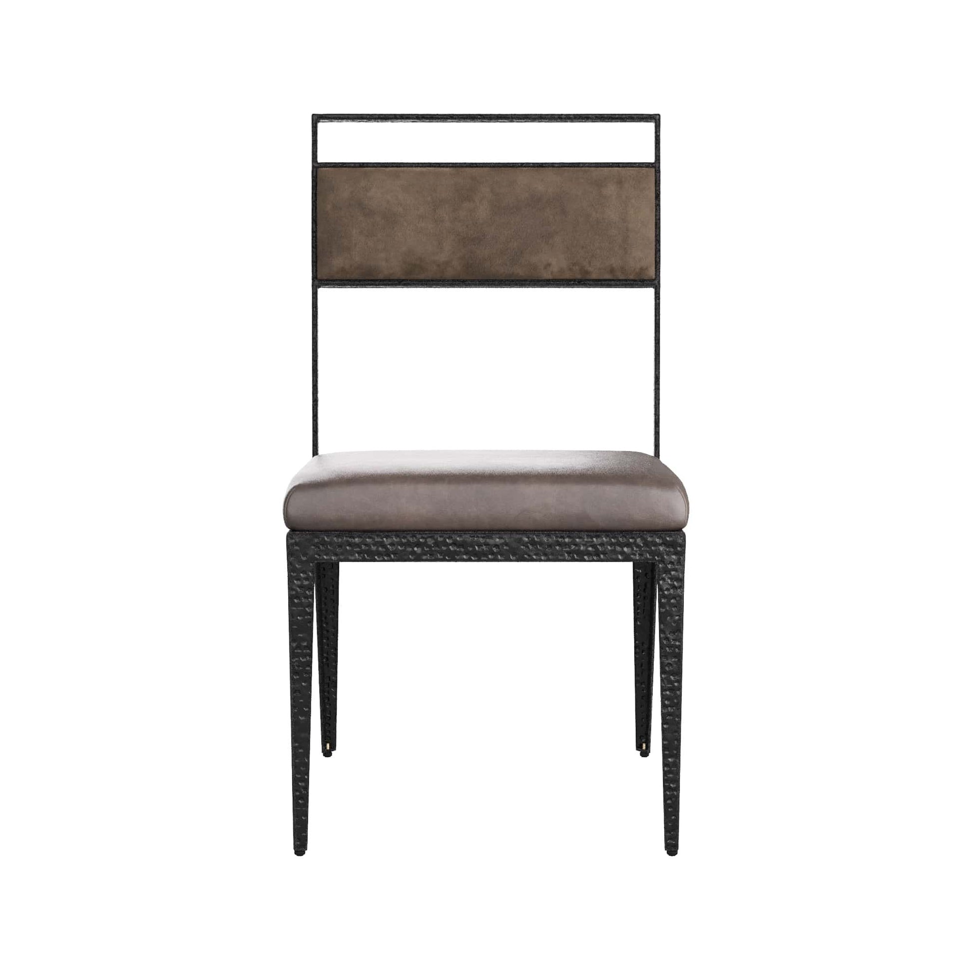 arteriors portmore dining chair graphite leather full