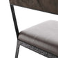 arteriors portmore dining chair graphite leather iron