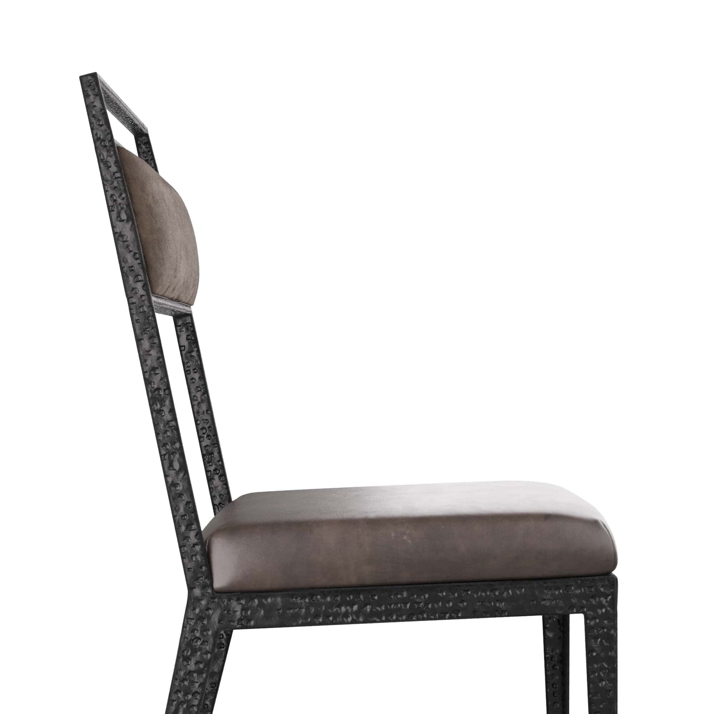 arteriors portmore dining chair graphite leather side
