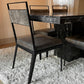 arteriors portmore dining chair graphite leather styled