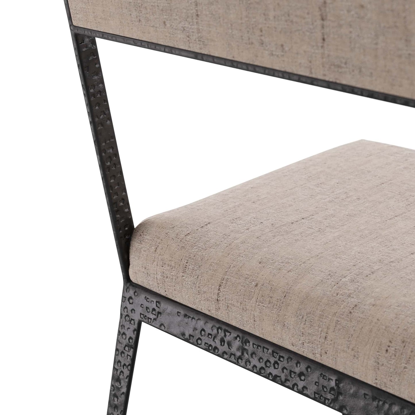 arteriors portmore dining chair sterling linen iron