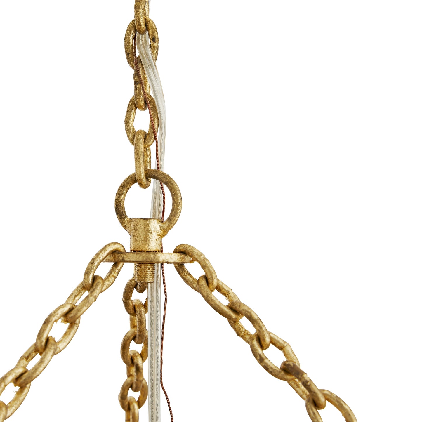 arteriors precott three tier chandelier chaine detail