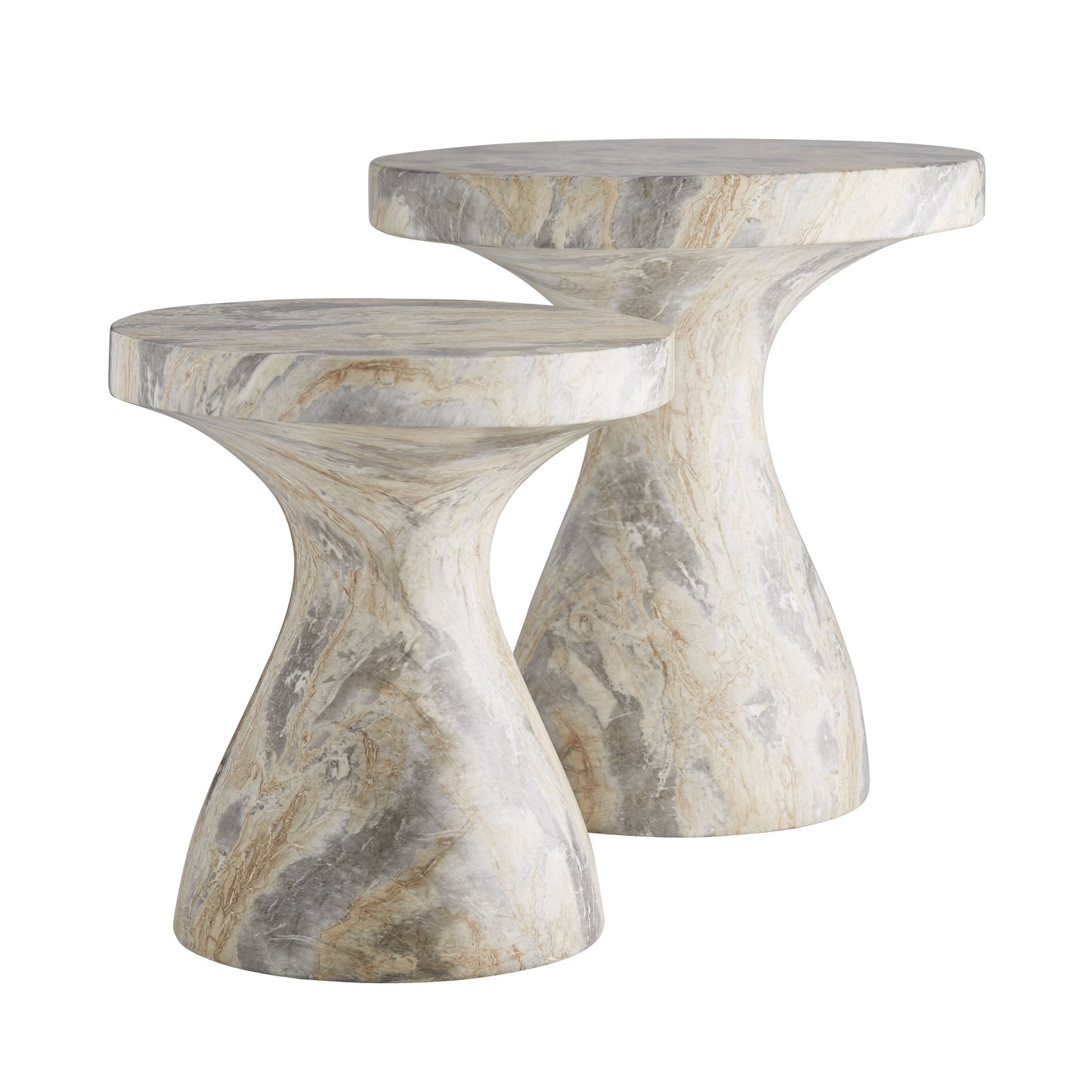 arteriors serafina small accent table sahara shown with large