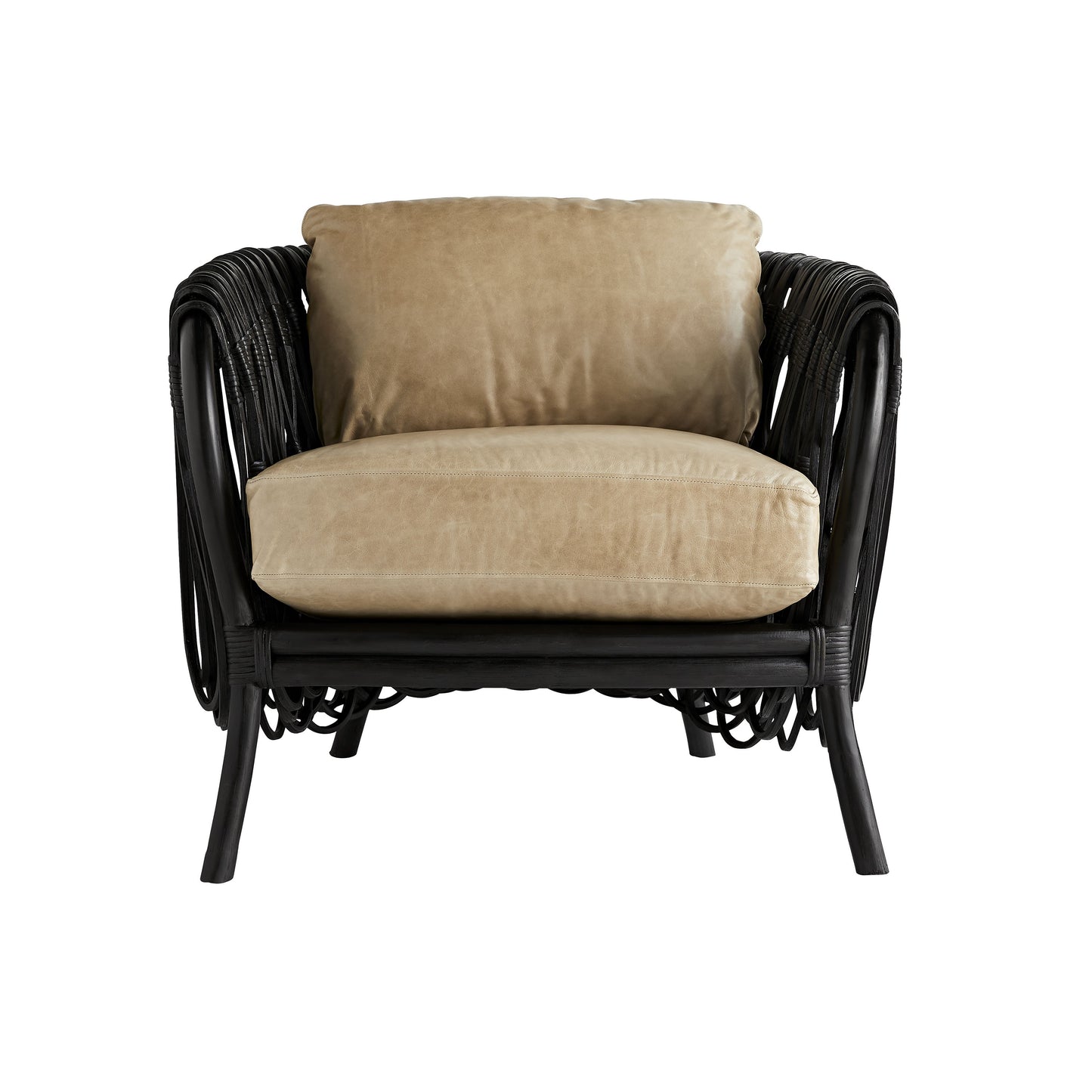 arteriors strata lounge chair black front