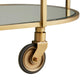 arteriors trainor bar cart antique brass wheel detail