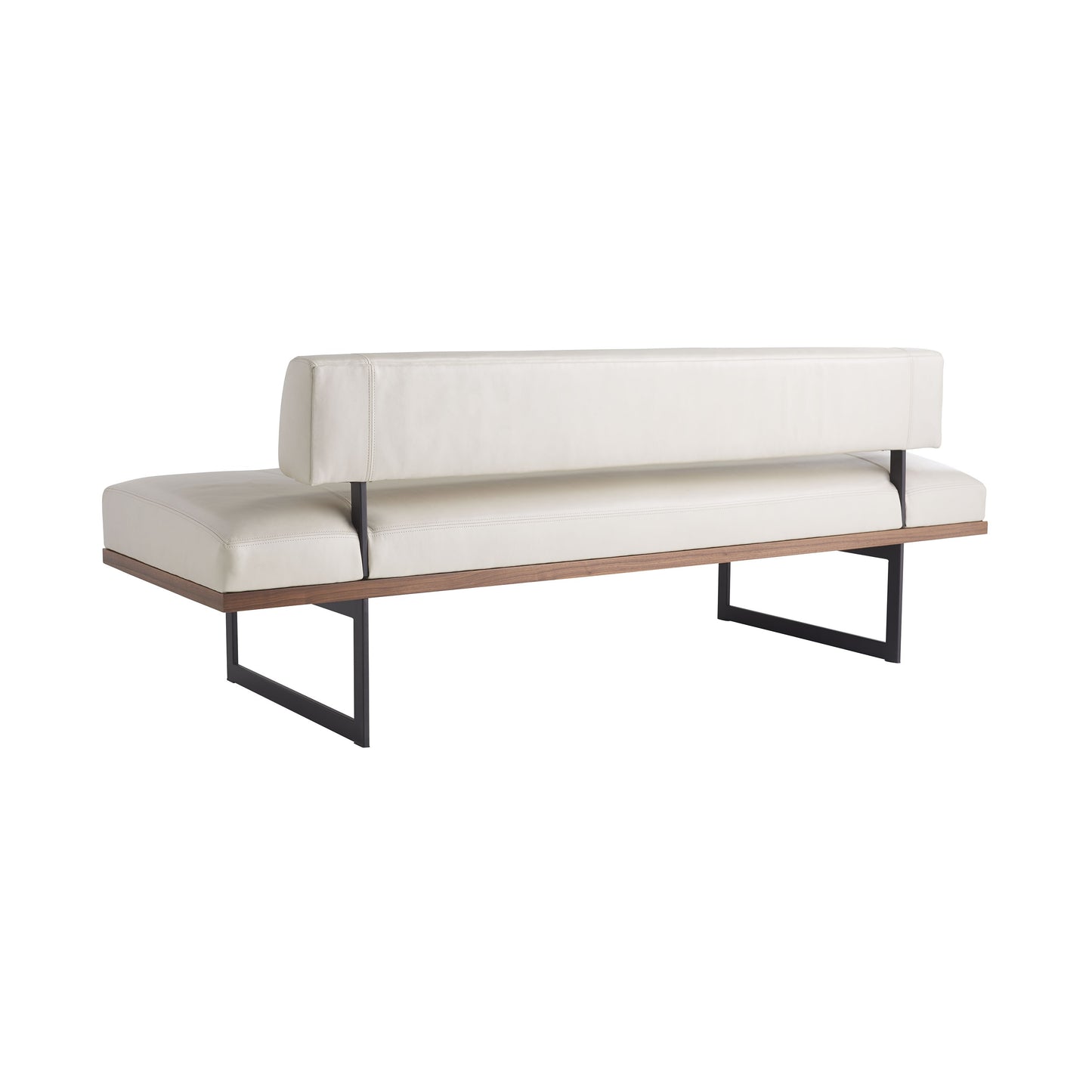 arteriors tuck bench ivory leather back