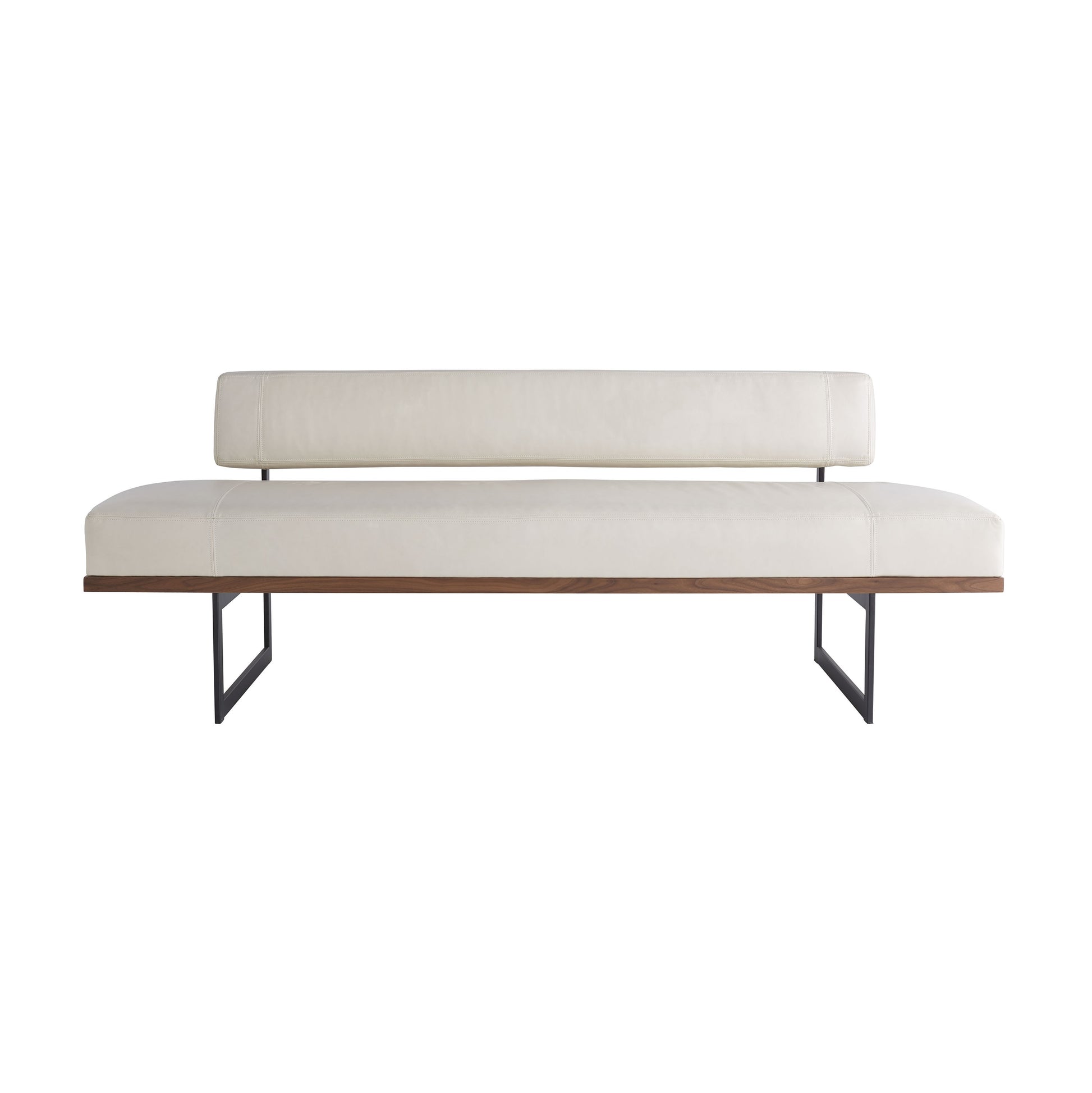 arteriors tuck bench ivory leather front