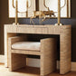 bungalow 5 morgan console natural grasscloth styled in room