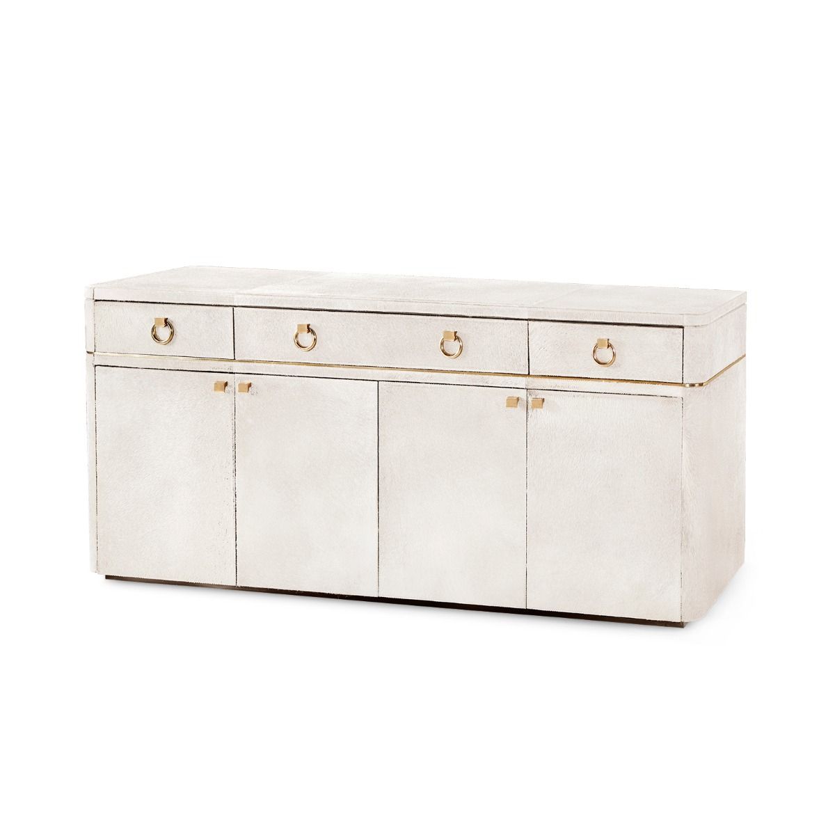 bungalow 5 andre three drawer 4 door cabinet white angle